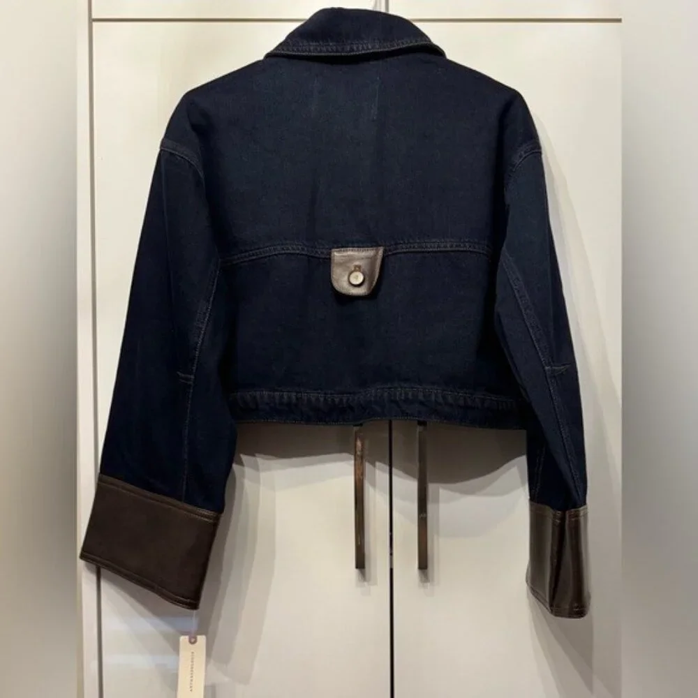 NWT Size M - Pilcro 100% Cotton Cuffed Crop Denim Jacket (NWT US$ 168) - Picture 15 of 16